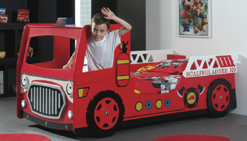 Fire Engine Bed With LED Headlight